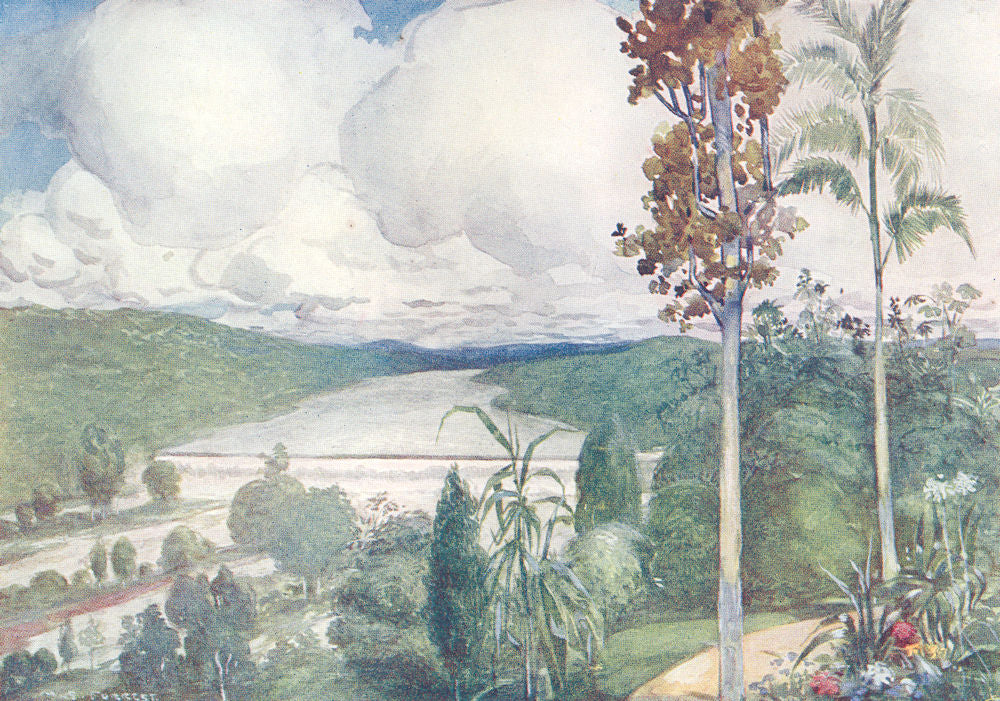 BRAZIL. The Falls of the River Tiete at Parnaiba 1908 old antique print